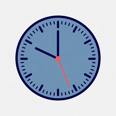 Blue Clock Showing 3:00