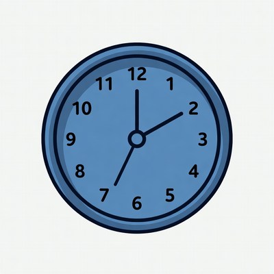 Blue Clock Showing 11:30