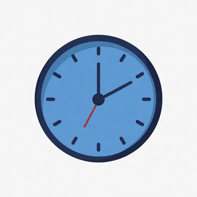 Blue analog clock illustration