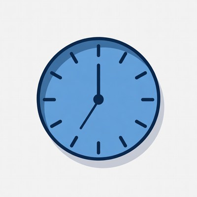 Blue Wall Clock Illustration