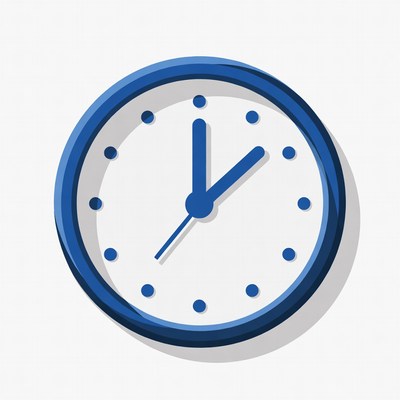 Blue Analog Clock Illustration