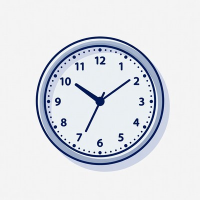 Blue Analog Clock Illustration