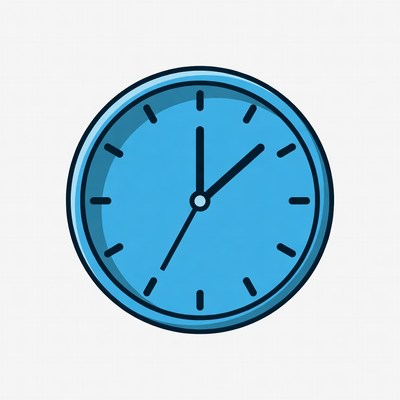 Blue Clock Illustration