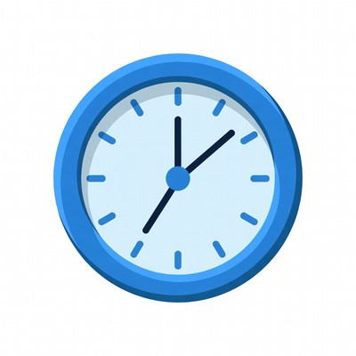 Blue analog clock illustration