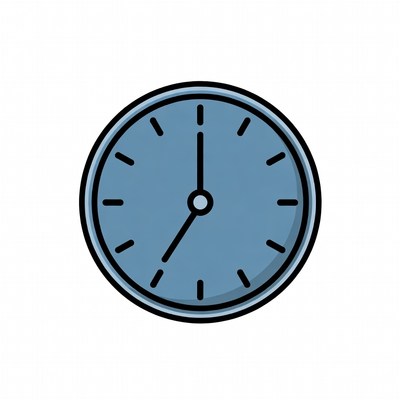Blue Clock Illustration