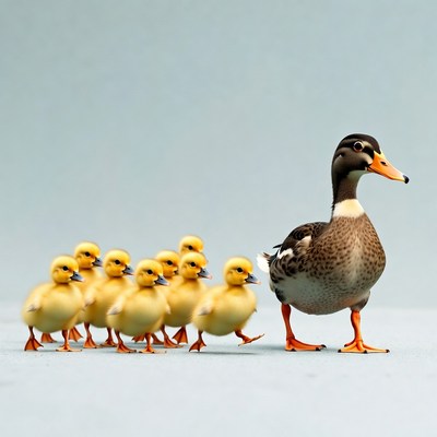 Mother Duck with Ducklings