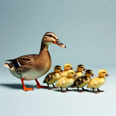 Mother Duck with Ducklings