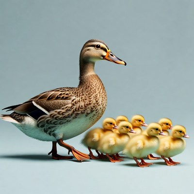 Mother Duck with Ducklings