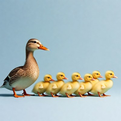 Mother Duck with Ducklings