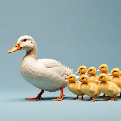 Mother Duck with Ducklings