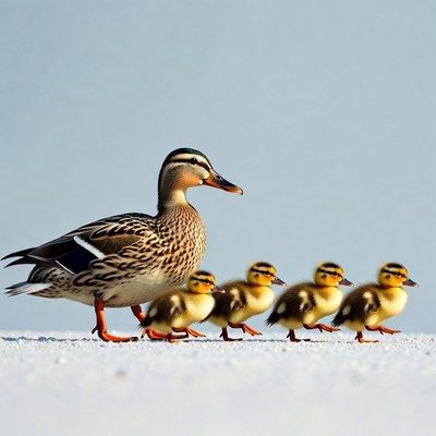 Mother Duck with Ducklings