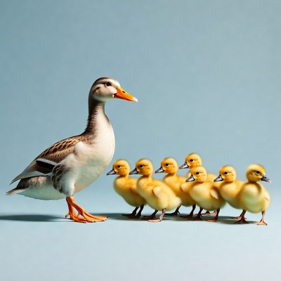 Mother Duck with Ducklings