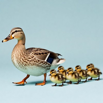 Mother Duck with Ducklings