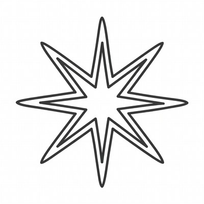 Eight-Pointed Star Outline