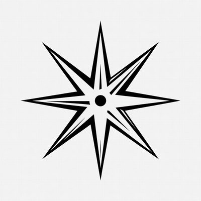 Eight-pointed Black Star Icon