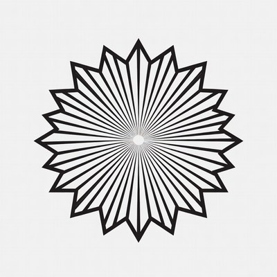 Black Starburst Line Art
