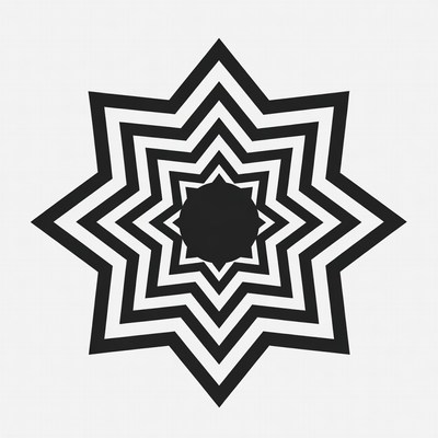 Black Concentric Star Outline