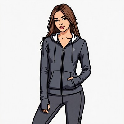 Woman in gray hoodie and leggings