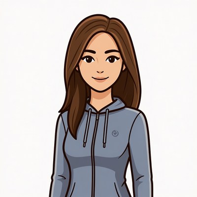 Asian woman in hoodie illustration