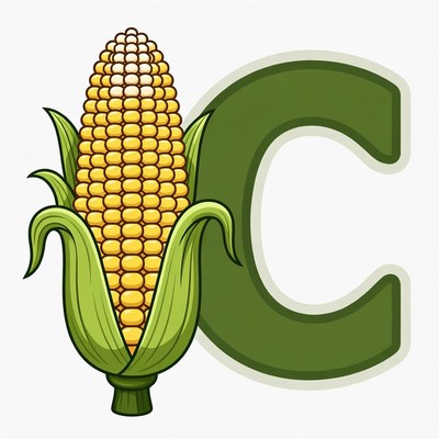 Corn Cob Letter C Illustration