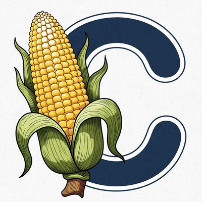 Corn Cob Letter C Illustration