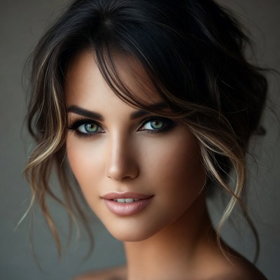 Beautiful woman with dark hair