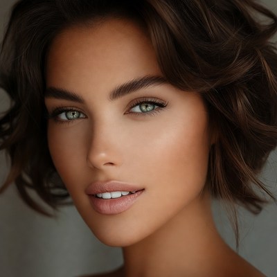 Beautiful woman with green eyes