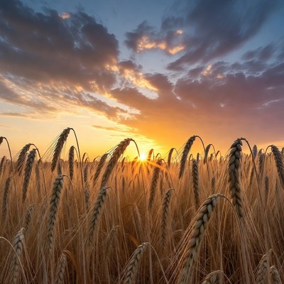 Golden Wheat Field at Sunset