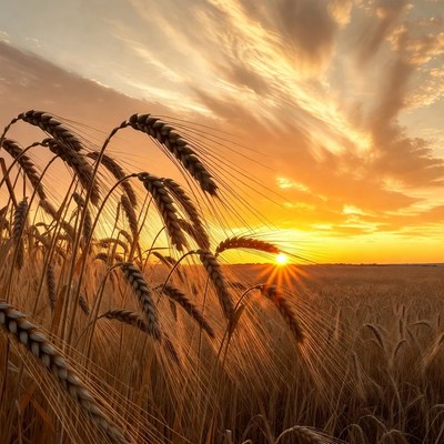 Golden Wheat Field at Sunset