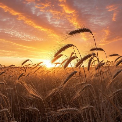 Golden Wheat Field at Sunset
