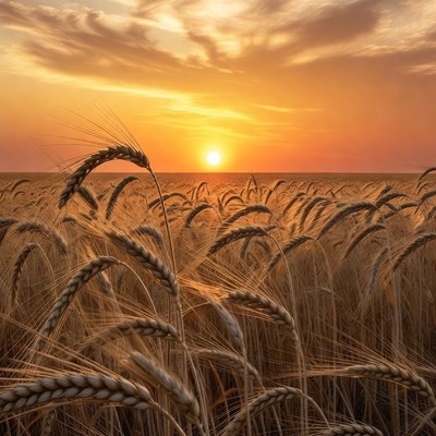 Golden Wheat Field at Sunset