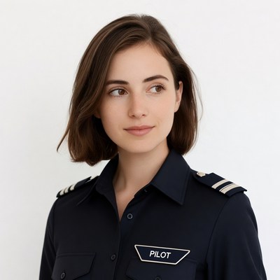 Female pilot in uniform