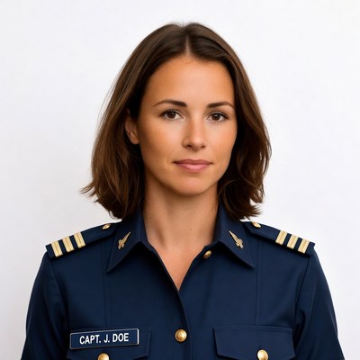 Female Captain in Navy Uniform