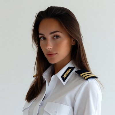 Woman in pilot uniform