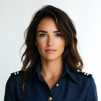 Woman in navy uniform portrait