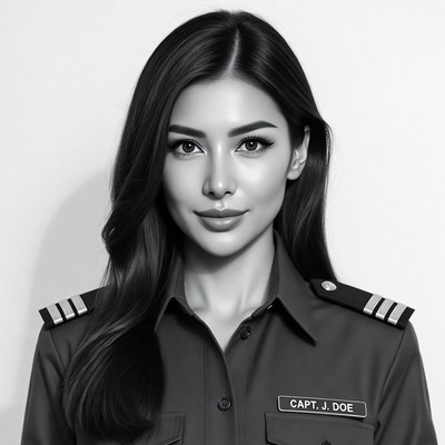 Asian Woman Captain in Uniform
