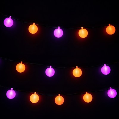 Orange and Purple Halloween String Lights