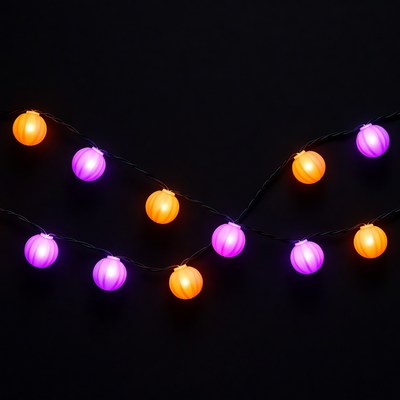 Orange Purple Halloween Lantern String Lights