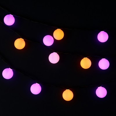 Purple Orange Glowing String Lights