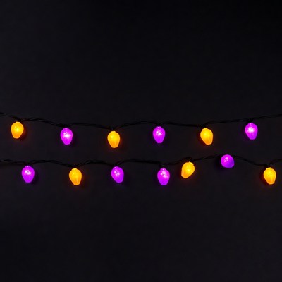 Orange and Purple Pumpkin Lights String