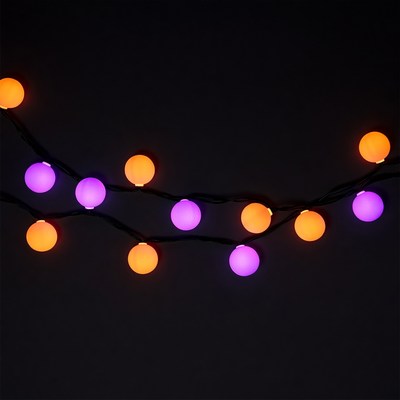 Orange and Purple Halloween String Lights