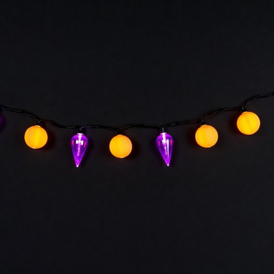 Purple and Orange Halloween Lights String