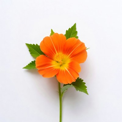 Orange Hibiscus Flower on White