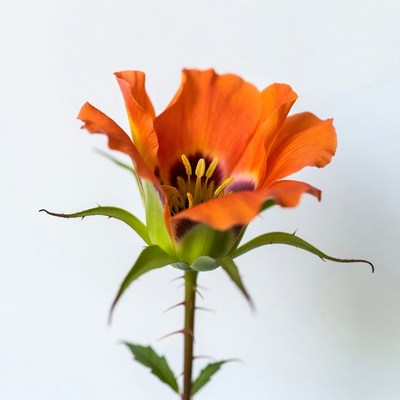 Orange flower with green sepals