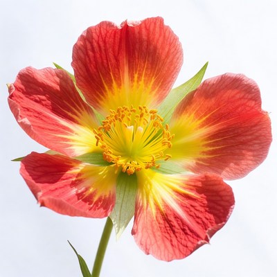 Red Yellow Anemone Flower