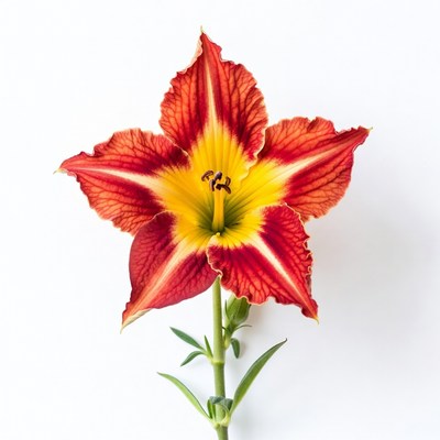 Red and yellow daylily flower