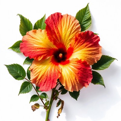Vibrant Red Yellow Hibiscus Flower