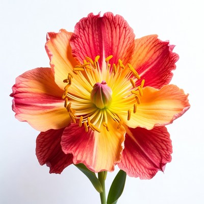 Vibrant Orange Red Daylily Flower
