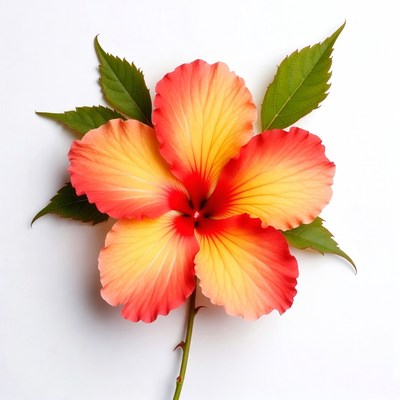 Vibrant Orange Hibiscus Flower