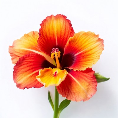 Vibrant Red Yellow Hibiscus Flower